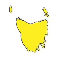 Simple outline map of Tasmania is a state of Australia. vector