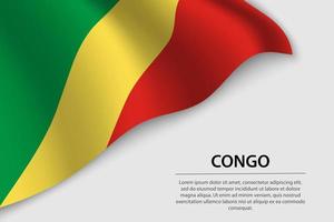 Wave flag of Congo on white background. Banner or ribbon vector