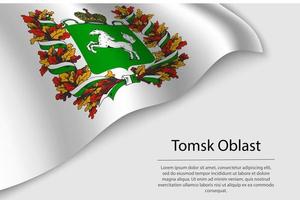 Wave flag of Tomsk Oblast is a region of Russia vector