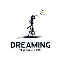 women reaching dreams logo design template vector