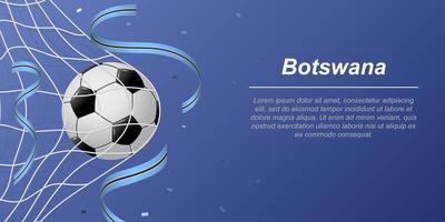 Soccer background with flying ribbons in colors of the flag of Botswana vector