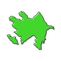 Simple outline map of Azerbaijan. Stylized line design vector