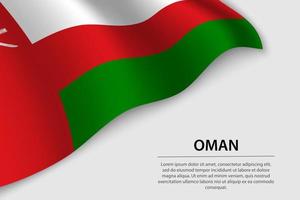 Wave flag of Oman on white background. Banner or ribbon vector t