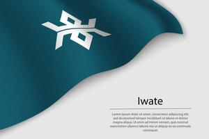 Wave flag of Iwate is a region of Japan vector