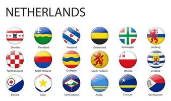 all Flags of regions of Netherlands template for your design vector