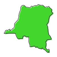 Simple outline map of DR Congo. Stylized line design vector