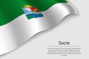 Wave flag of Sucre is a region of Colombia vector