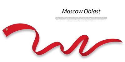 Waving ribbon or stripe with flag of Moscow Oblast vector