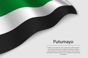 Wave flag of Putumayo is a region of Colombia vector