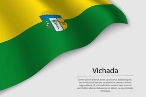 Wave flag of Vichada is a region of Colombia vector