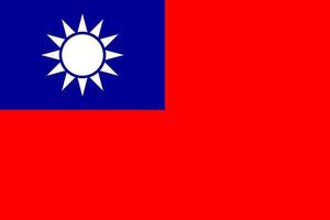 taiwan Simple flag Correct size, proportion, colors. vector