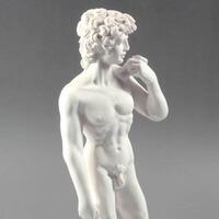 Retro white figurine David Italian Renaissance David Michael Angelo Sculptor Italy figurine Plaster nude David Statue David love photo