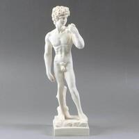 retro blanco figurilla david italiano Renacimiento david Miguel angelo escultor Italia figurilla yeso desnudo david estatua david amor foto