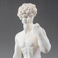 Retro white figurine David Italian Renaissance David Michael Angelo Sculptor Italy figurine Plaster nude David Statue David love photo
