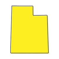 Simple outline map of Utah is a state of United States. Stylized vector