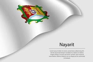 Wave flag of Nayarit is a region of Mexico vector