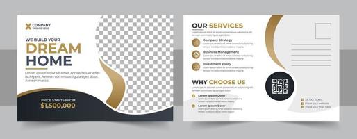 Corporate postcard design template. amazing and modern postcard design. stylish corporate postcard design. vector