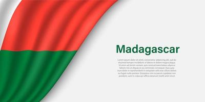 ola bandera de Madagascar en blanco antecedentes. vector