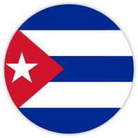 cuba Simple round flag . Vector illustration