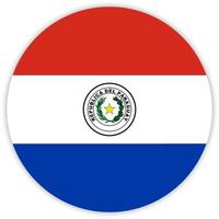 paraguay Simple round flag . Vector illustration