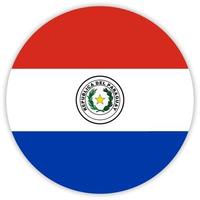 paraguay Simple round flag . Vector illustration