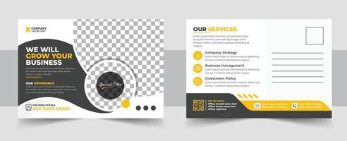 Corporate postcard template design vector