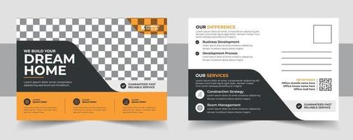 Corporate postcard template design vector