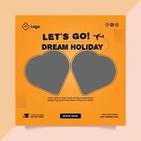 mejor viaje instagram anuncio enviar vector diseño