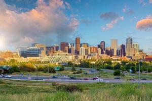 Denver downtown city skyline, cityscape of Colorado in USA photo