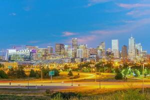 Denver downtown city skyline, cityscape of Colorado in USA photo