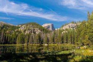 Landscape of Dream Lake in Rocky Mountain National Park in Colorado photo