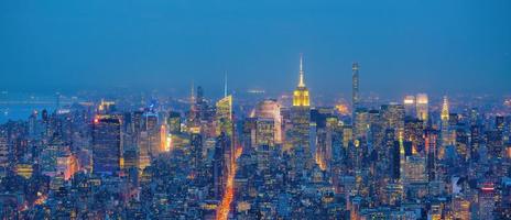 Manhattan city skyline cityscape of New York from top view photo