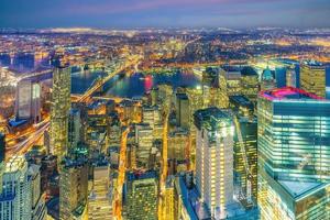 Manhattan city skyline cityscape of New York from top view photo