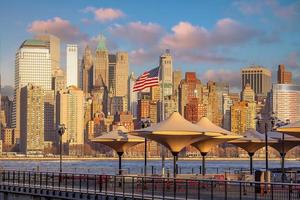 Manhattan ciudad horizonte paisaje urbano de nuevo York desde nuevo jersey foto