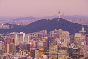 Downtown Seoul city skyline, cityscape of South Korea photo