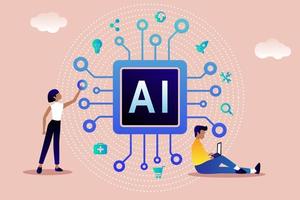 Utilizing AI to Help Sell Online, Boosting Sales Using Technology, Infographics for online stores. vector