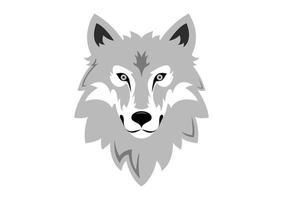 lobo cabeza icono logo plano diseño vector