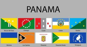 todas banderas de provincias de Panamá vector