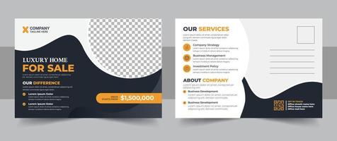 Corporate business or marketing agency postcard template, Real Estate Agent and Construction Business Postcard Template design vector