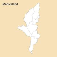 alto calidad mapa de manicaland es un región de Zimbabue vector