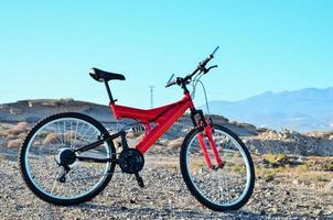 Modern red bicycle photo