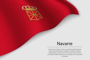 Wave flag of Navarre is a region of Spain. Banner or ribbon vector