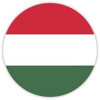 hungary Simple round flag . Vector illustration