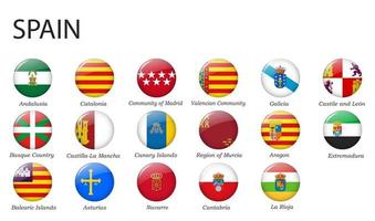 all Flags of regions of Spain. template for your design vector