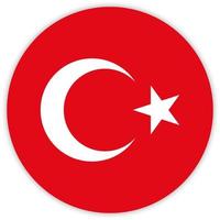 turkey Simple round flag . Vector illustration