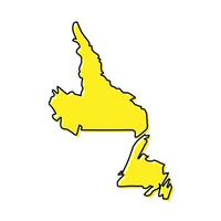 Simple outline map of Newfoundland and Labrador is a province of vector