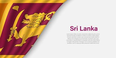 Wave flag of Sri Lanka on white background. vector