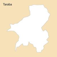 alto calidad mapa de taraba es un región de Nigeria vector