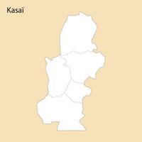 High Quality map of Kasai is a region of DR Congo vector