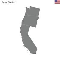 alto calidad mapa de Pacífico división de unido estados de America vector